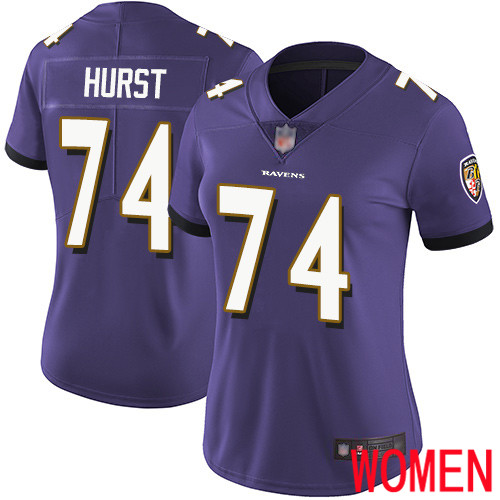Baltimore Ravens Limited Purple Women James Hurst Home Jersey NFL Football #74 Vapor Untouchable